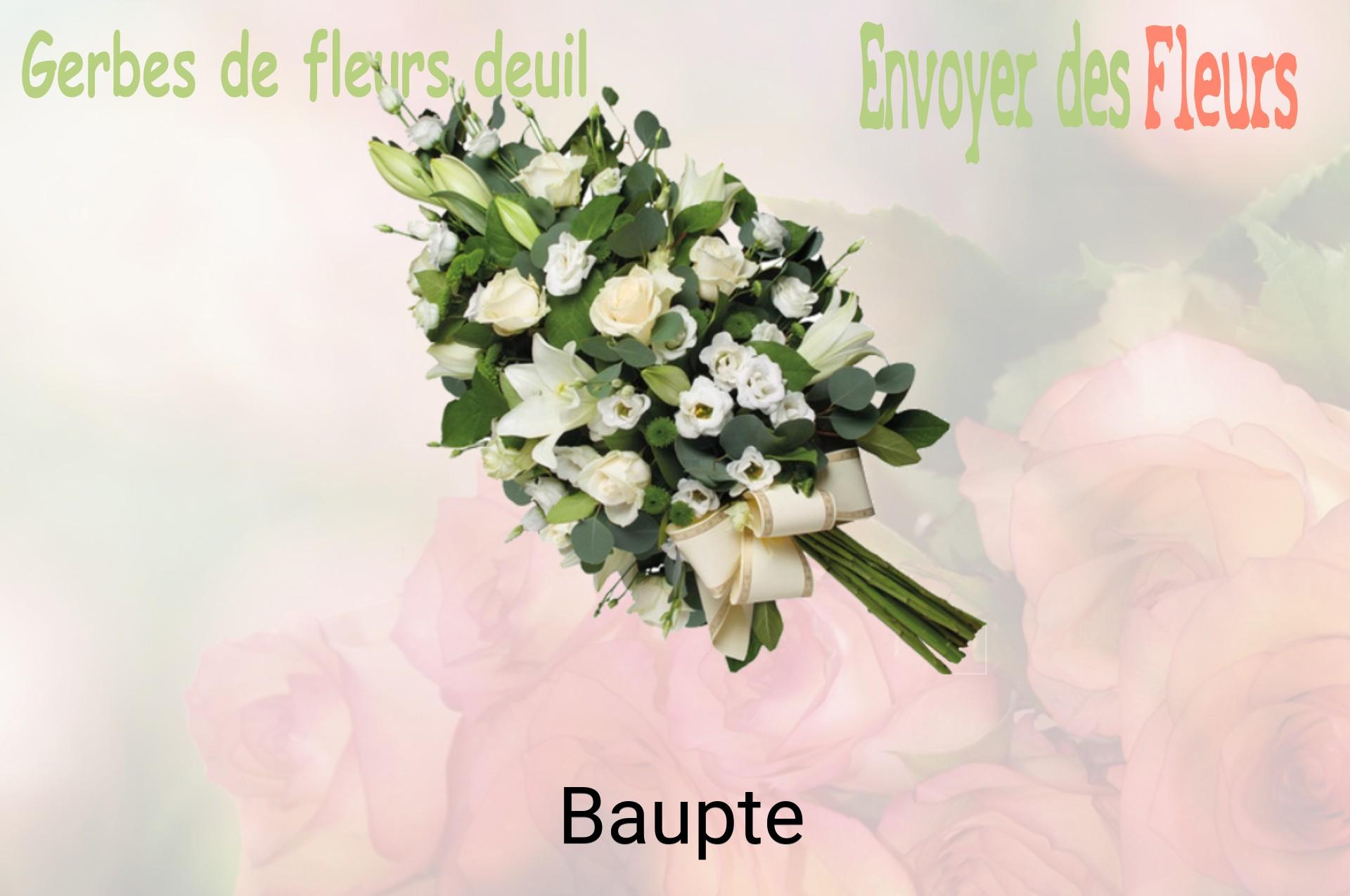 Gerbe de fleurs de deuil livrée à Baupte